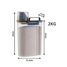 Load image into Gallery viewer, Dog Cat Food Pail Plastic Storage Tank with Measuring Cup